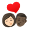Kiss- Woman- Man- Light Skin Tone- Dark Skin Tone emoji on Emojione